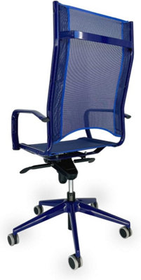 Swivel Mesh Office Chair with polished painted steel armrests and rubberised castors, 70 x 55 x 125 cm, brand Off Line model Blick