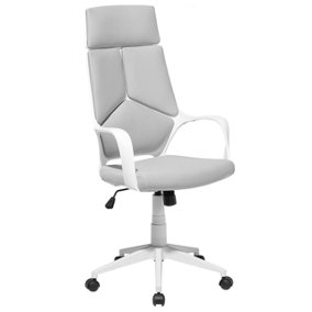 Swivel Office Chair Grey and White DELIGHT