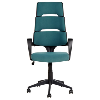 Swivel Office Chair Teal Blue GRANDIOSE