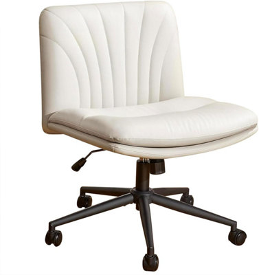 Swivel Office Chair without Armrest for Home Bedroom-Beige