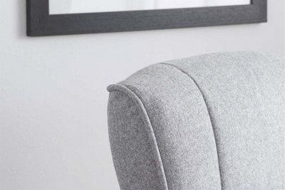 Swivel Recliner Chair Grey Birlea Memphis Fabric Reclining & Foot Stool
