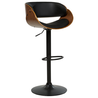 Swivel Stool Swivel Faux Leather Black BAKU II