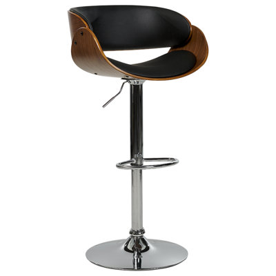 Swivel Stool Swivel Faux Leather Black BAKU