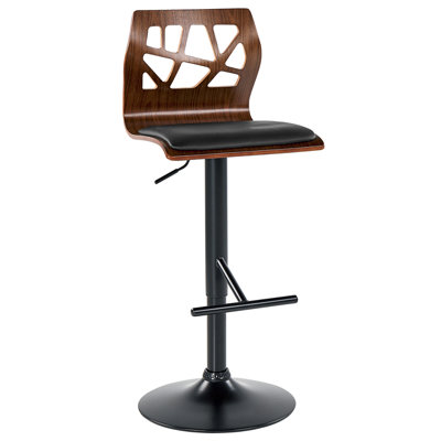 Swivel Stool Swivel Faux Leather Black PETERSBURG