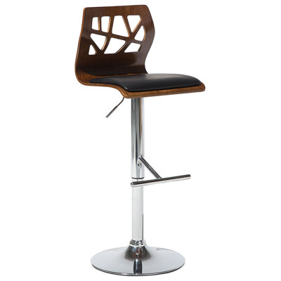 Swivel Stool Swivel Faux Leather Black PETERSBURG