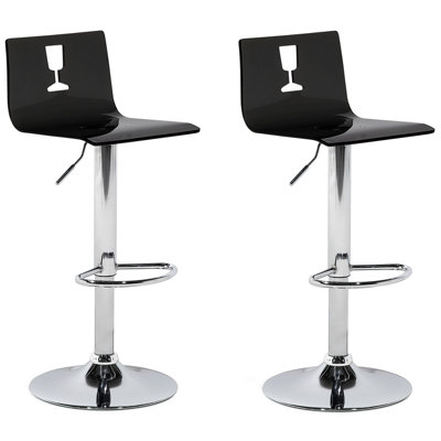 Swivel Stool Swivel Set of 2 Black BUSAN