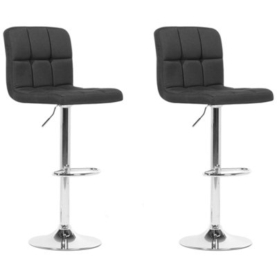 Swivel Stool Swivel Set of 2 Black MARION