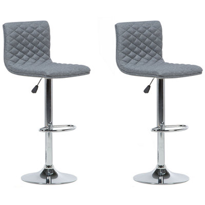 Swivel Stool Swivel Set of 2 Grey ORLANDO