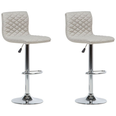 Swivel Stool Swivel Set of 2 Light Beige ORLANDO