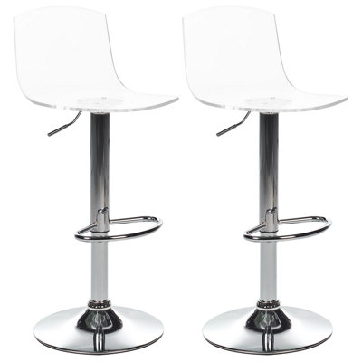 Swivel Stool Swivel Set of 2 Transparent IMOLA