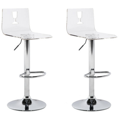 Swivel Stool Swivel Set of 2 White BUSAN