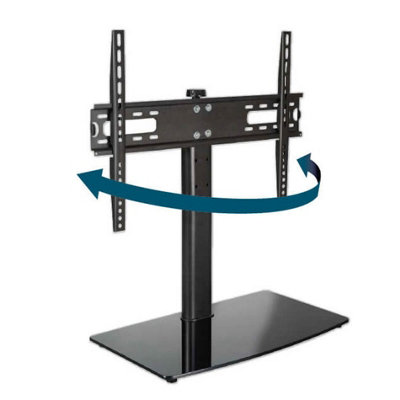 Swivel TV Table Stand for TVs up to 70", Max VESA 600x400, Glass Base