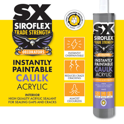 SX Siroflex Instantly Paintable Caulk Acrylic White - 2 x 310ml - Ideal ...
