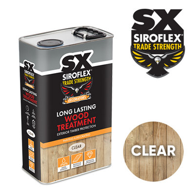 SX Siroflex Wood Treatment Clear - 5L - Long Lasting Exterior Timber ...