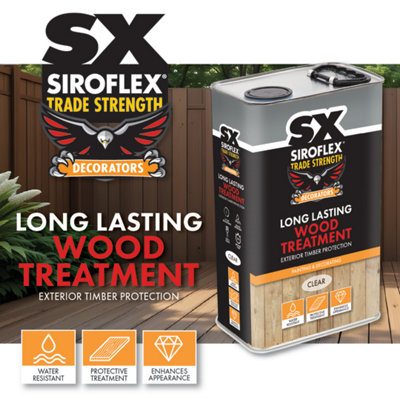 SX Siroflex Wood Treatment Clear - 5L - Long Lasting Exterior Timber ...