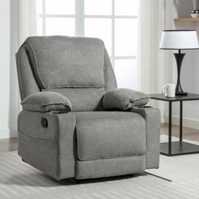 Sydney 1 Seater Fabric Manual Recliner Chair (Grey)