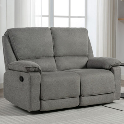 Sydney 2 Seater Fabric Manual Recliner Sofa (Grey)