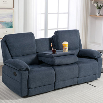 Blue reclining sofa hotsell