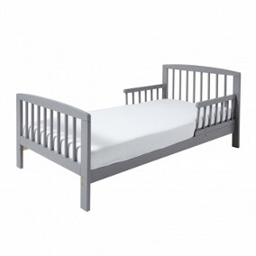 Sydney Toddler Bed Grey with Safety Side Rails Solid Pine Wood Kids Bed