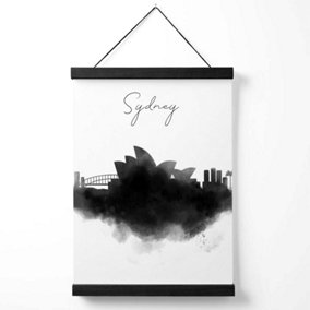 Sydney Watercolour Skyline City Medium Poster with Black Hanger