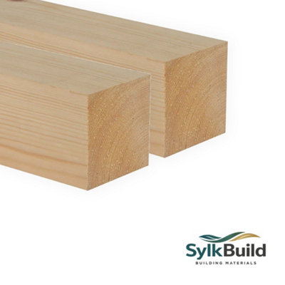 Sylkbuild 3x3 Inch Planed Timber (L)1200mm (W)69 (H)69mm Pack of 2
