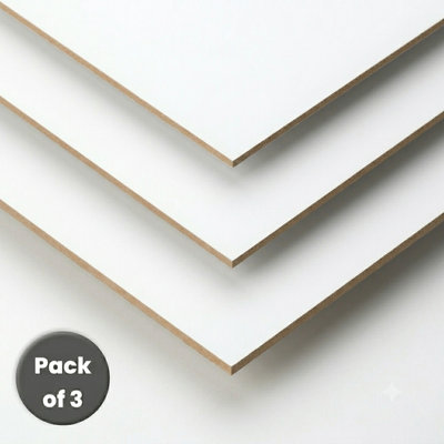 Sylkbuild White MDF Panel 3mm - 1220mm x 915mm (4x3ft) - Pack of 3