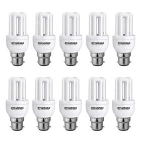 Sylvania 10PC Homelight Energy Saving Light Bulbs 8W 450lm B22