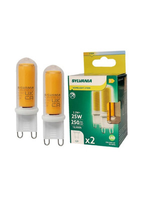 SYLVANIA 2 PACK G9 LED CAPSULE 2700K Warmwhite 250LM (25w)