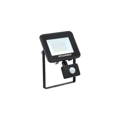 Sylvania Sylflood Warm White 28W LED Floodlight with Motion Sensor - Black - Twin Pack