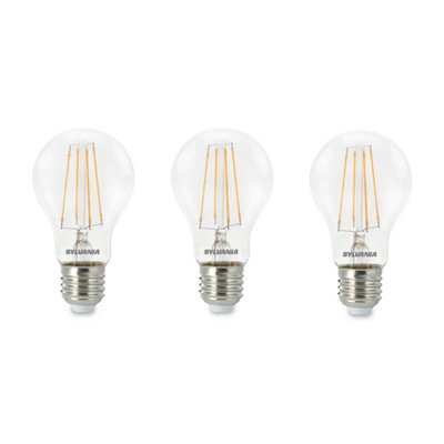 Sylvania ToLEDo Retro GLS Warm White E27 7W LED Bulb - 3 Pack