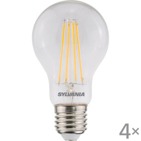 Sylvania ToLEDo Retro GLS Warm White E27 7W LED Bulb - 4 Pack