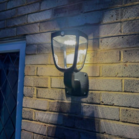 Sylvania YourHome 345 Lumen Solar LED Outdoor Wall Lantern Light with Motion Sensor