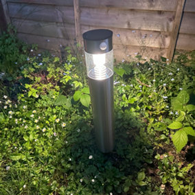 Sylvania YourHome 58 Lumen Solar LED Outdoor Stainless Steel Bollard Light with Motion Sensor - Single Pack