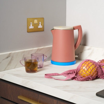 SYLVIE Double Plug Socket - Brass (White Insert)