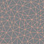 Symmetry Geometric Triangle Wallpaper Grey / Rose Gold Rasch 310023