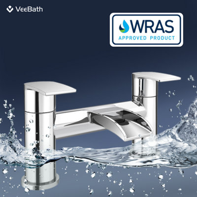 Symphony Round Waterfall Bath Filler Mixer Tap - Chrome