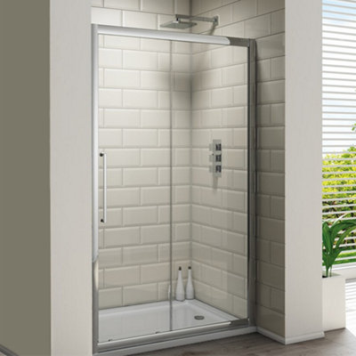 Synergy Designer Framed Sliding Chrome Shower Door, Tray & Waste Set 1400 x 800mm Price Comparisons | Compare The Build
