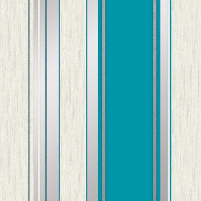 Synergy Stripe Wallpaper Teal Vymura M0801