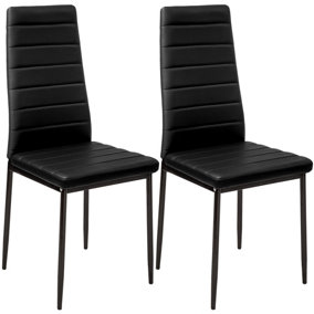 Synthetic Leather Dining Chairs Set of 2 - black