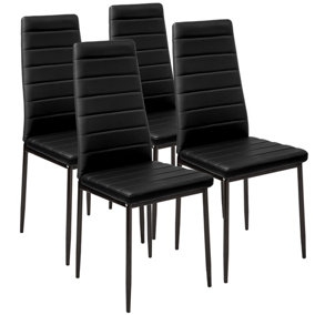 Synthetic Leather Dining Chairs Set of 4 - black