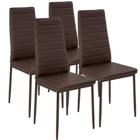 Synthetic Leather Dining Chairs Set of 4 - cappuccino
