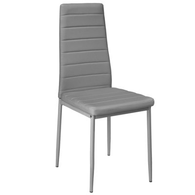 Synthetic Leather Dining Chairs Set of 4 - grey