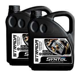 Syntol 10w40 Motorcycle Engine Oil Fully Synthetic 4 Stroke JASO MA / MA2  2x4L