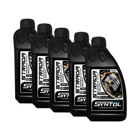 Syntol Strada 4T 20W-60 Semi Synthetic Motorcycle Engine Oil Jaso MA/MA2 5x1L