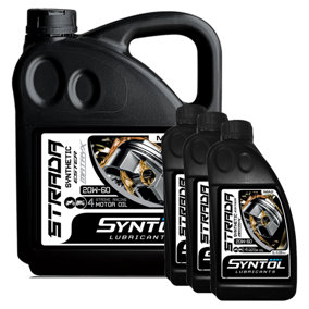 Syntol Strada 4T 20W-60 Semi Synthetic Motorcycle Engine Oil Jaso MA/MA2 7L