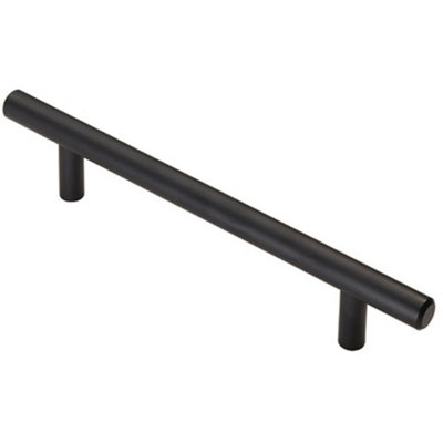 T Bar Cupboard Pull Handle 188 x 12mm 128mm Fixing Centres Matt Black