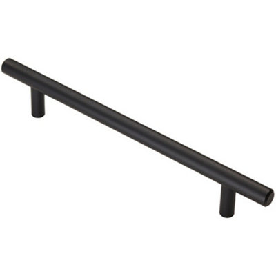 T Bar Cupboard Pull Handle 220 x 12mm 160mm Fixing Centres Matt Black