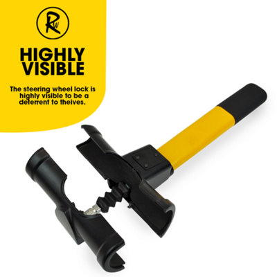 T-Bar Steering Wheel Lock Car Van Vehicle Security Safety with 2 Keys - 4