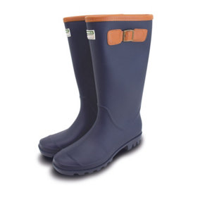 T&C TFW6652 Burford Welly colour Navy/Tan size: SIX