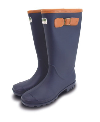 T&C TFW6657 Burford Welly colour Navy/Tan size: ELEVEN